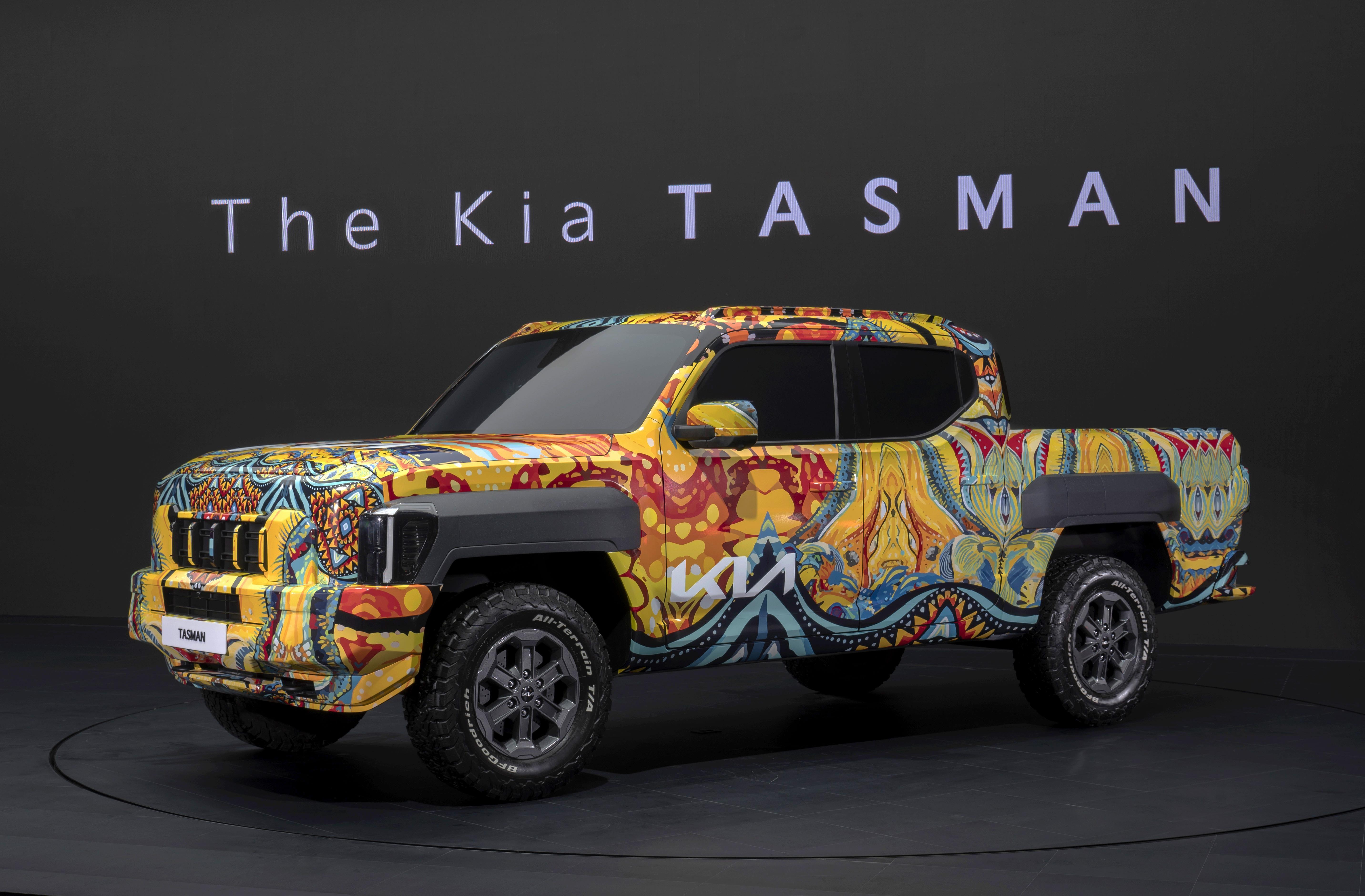 Kia devela un camuflaje único para Tasman su primera pickup
